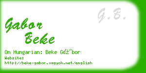 gabor beke business card